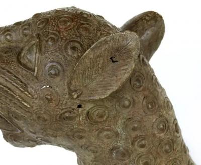  People from Benin Benin Nigeria Bronze Sculptures of Leopards Modern Replicas
