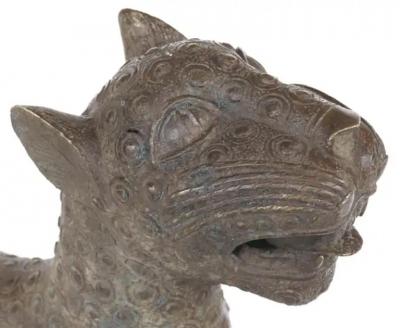  People from Benin Benin Nigeria Bronze Sculptures of Leopards Modern Replicas