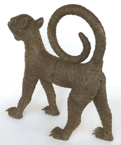  People from Benin Benin Nigeria Bronze Sculptures of Leopards Modern Replicas