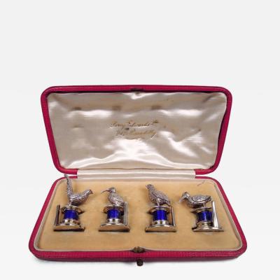  Percy Edwards Co English Edwardian Sterling Silver Game Bird Place Card Holders 1908