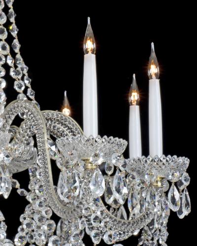  Perry Co A FINE QUALITY VICTORIAN TEN LIGHT CUT GLASS CHANDELIER BY PERRY CO