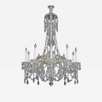  Perry Co A FINE QUALITY VICTORIAN TEN LIGHT CUT GLASS CHANDELIER BY PERRY CO