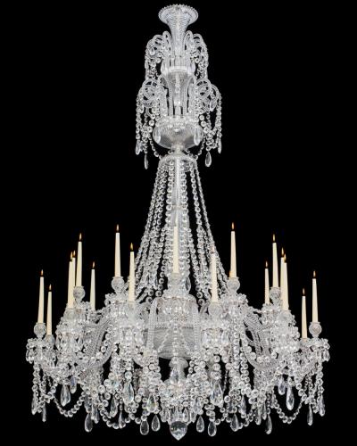  Perry Co A LARGE TWENTY FOUR LIGHT CUT GLASS VICTORIAN CHANDELIER BY PERRY CO LONDON