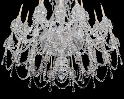  Perry Co A LARGE TWENTY FOUR LIGHT CUT GLASS VICTORIAN CHANDELIER BY PERRY CO LONDON