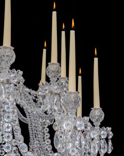  Perry Co A LARGE TWENTY FOUR LIGHT CUT GLASS VICTORIAN CHANDELIER BY PERRY CO LONDON