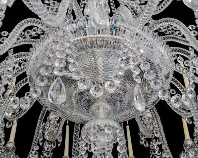  Perry Co A LARGE TWENTY FOUR LIGHT CUT GLASS VICTORIAN CHANDELIER BY PERRY CO LONDON