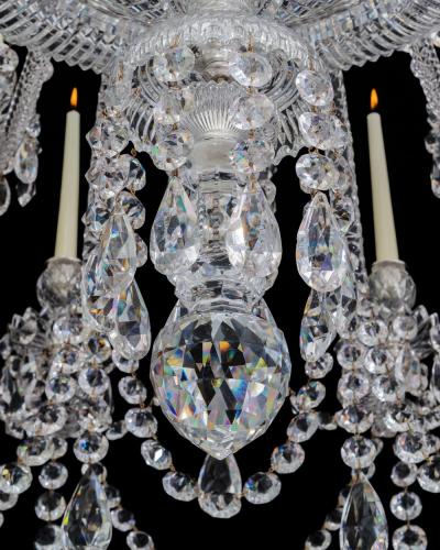  Perry Co A LARGE TWENTY FOUR LIGHT CUT GLASS VICTORIAN CHANDELIER BY PERRY CO LONDON