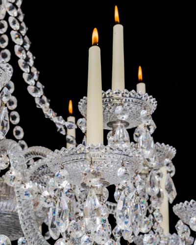  Perry Co A SIXTEEN LIGHT ANTIQUE CRYSTAL CHANDELIER BY PERRY CO