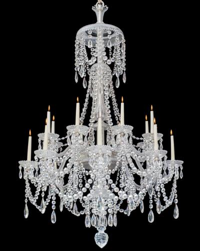  Perry Co A SIXTEEN LIGHT ANTIQUE CRYSTAL CHANDELIER BY PERRY CO