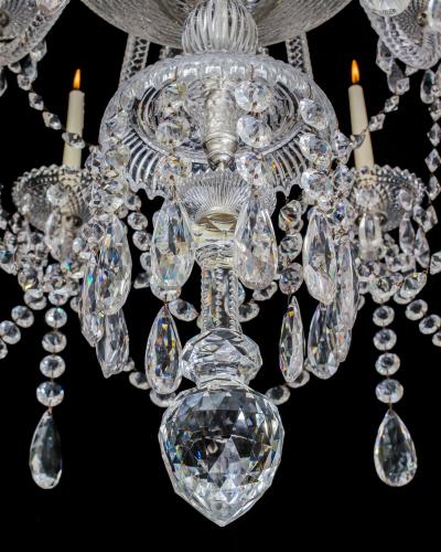  Perry Co A SIXTEEN LIGHT ANTIQUE CRYSTAL CHANDELIER BY PERRY CO