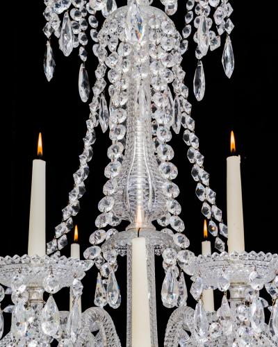  Perry Co A SIXTEEN LIGHT ANTIQUE CRYSTAL CHANDELIER BY PERRY CO