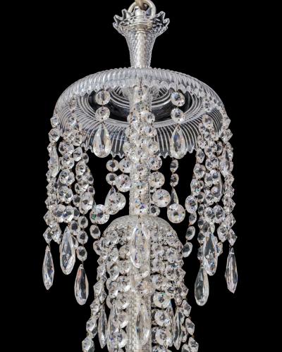  Perry Co A SIXTEEN LIGHT ANTIQUE CRYSTAL CHANDELIER BY PERRY CO