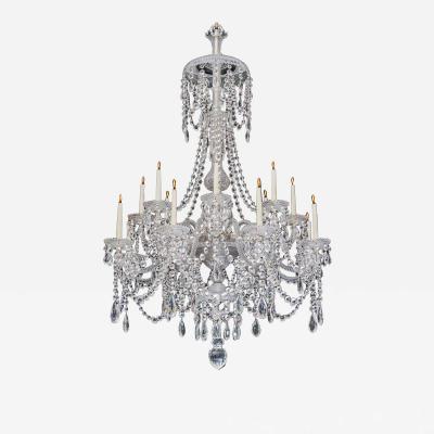  Perry Co A SIXTEEN LIGHT ANTIQUE CRYSTAL CHANDELIER BY PERRY CO