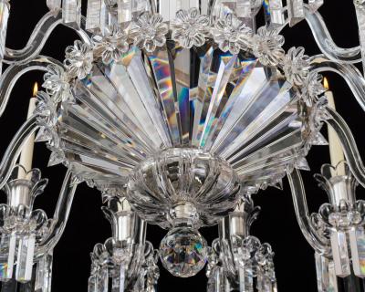  Perry Co A TWELVE LIGHT WILLIAM IV CRYSTAL CHANDELIER ATTRIBUTED TO PERRY CO