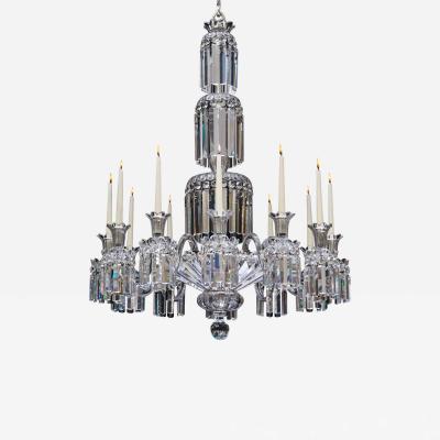  Perry Co A TWELVE LIGHT WILLIAM IV CRYSTAL CHANDELIER ATTRIBUTED TO PERRY CO