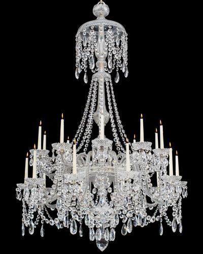  Perry Co A TWENTY LIGHT CUT GLASS VICTORIAN CHANDELIER BY PERRY CO