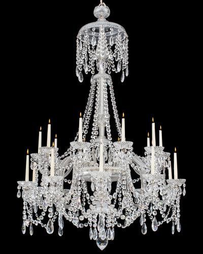  Perry Co A TWENTY LIGHT CUT GLASS VICTORIAN CHANDELIER BY PERRY CO
