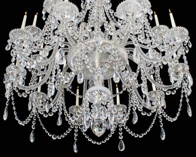 Perry Co A TWENTY LIGHT CUT GLASS VICTORIAN CHANDELIER BY PERRY CO