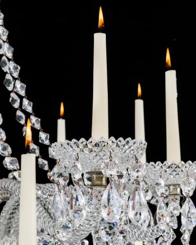  Perry Co A TWENTY LIGHT CUT GLASS VICTORIAN CHANDELIER BY PERRY CO