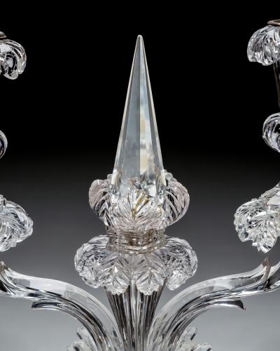 Perry Co AN UNUSUAL PAIR OF CUT CRYSTAL CANDELABRA BY PERRY CO