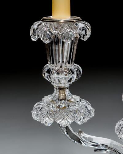  Perry Co AN UNUSUAL PAIR OF CUT CRYSTAL CANDELABRA BY PERRY CO