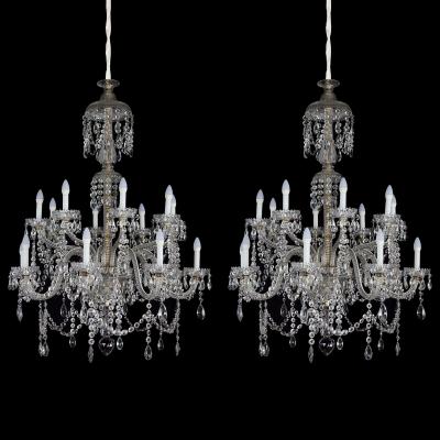  Perry Co Pair of early Victorian cut glass chandeliers attributed to Perry Co