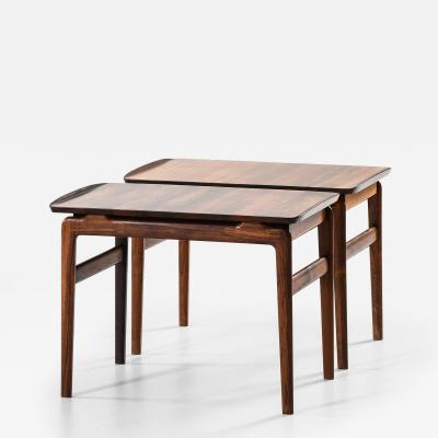  Peter Hvidt Orla M lgaard Nielsen Pair of Hvidt M lgaard Nielsen Rosewood Side Tables 1960s