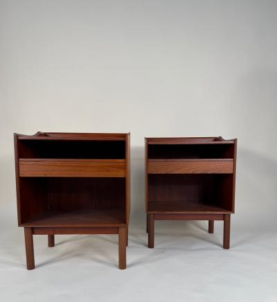 Peter Hvidt Orla M lgaard Nielsen Pair of Solid Teak Nightstands by Peter Hvidt for S borg M belfabrik Nightstands