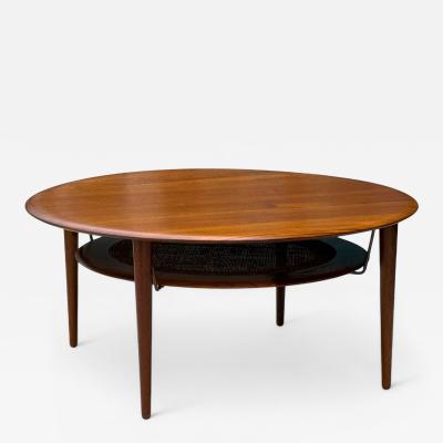  Peter Hvidt Orla M lgaard Nielsen Peter Hvidt Danish Modern Teak Cane Minerva Coffee Table Denmark 1960s