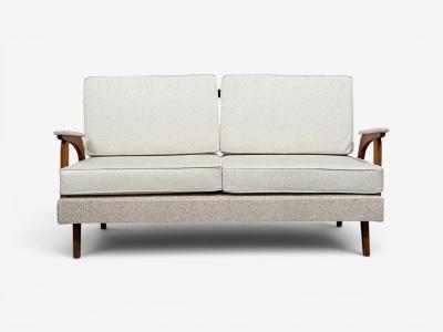  Peter Hvidt Orla M lgaard Nielsen Peter Hvidt Orla M lgaard Nielsen Style Settee Cream Boucle Denmark 1960s
