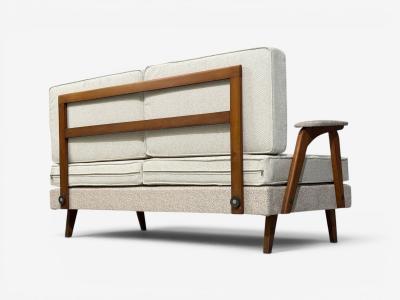  Peter Hvidt Orla M lgaard Nielsen Peter Hvidt Orla M lgaard Nielsen Style Settee Cream Boucle Denmark 1960s
