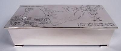  Peter Nicholas Co Ltd English Modern Sterling Silver Box with Saudi Arabia Association
