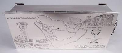  Peter Nicholas Co Ltd English Modern Sterling Silver Box with Saudi Arabia Association