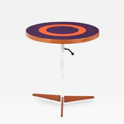  Peter Pepper Products Petter Pepper Products Adjustable Tripod Teak Purple Side Table