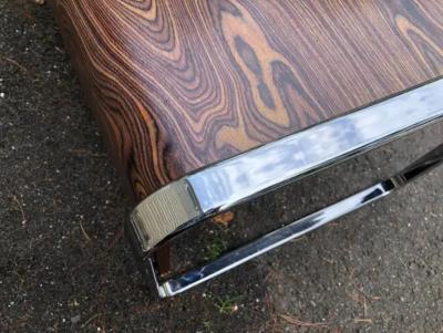  Peter Protzmann Magnificent Peter Protzman Zebra Wood Chrome Desk Mid Century Modern