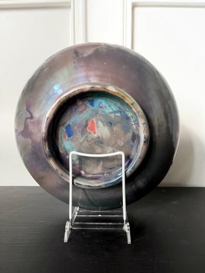  Pewabic Pottery Large Iridescent Pewabic Ceramic Centerpiece Bowl