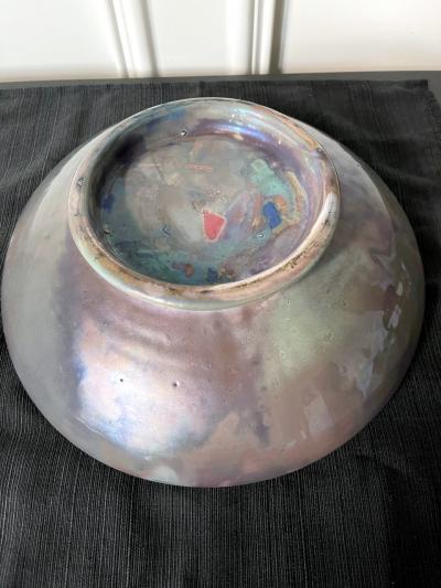  Pewabic Pottery Large Iridescent Pewabic Ceramic Centerpiece Bowl