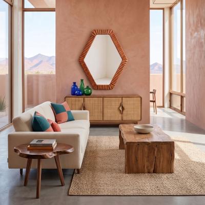  Pfeifer Studio Kannelure Carved Wood Mirror