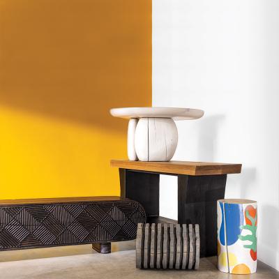  Pfeifer Studio Ossian Carved Bench Table