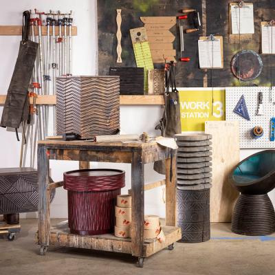  Pfeifer Studio Ossian Carved Bench Table