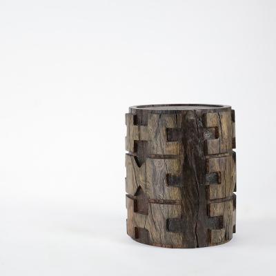  Pfeifer Studio Pueblo Deco Hand Carved Log Table