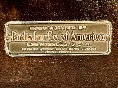  Philco Rare Art Deco Philco RadioBar with Decorative Wood Veneers and Bluetooth