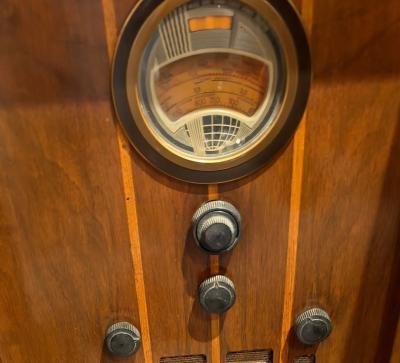  Philco Rare Art Deco Philco RadioBar with Decorative Wood Veneers and Bluetooth