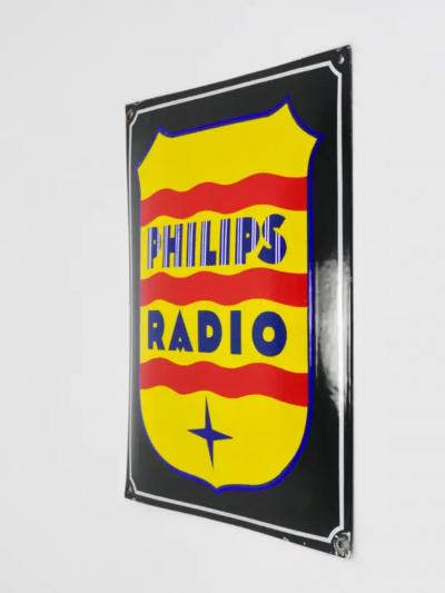  Philips Philips Radio Enamel Advertising Sign Wall Plaque 1930s