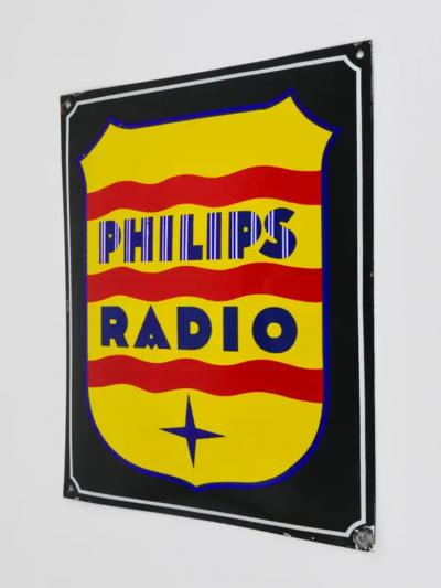  Philips Philips Radio Enamel Advertising Sign Wall Plaque 1930s