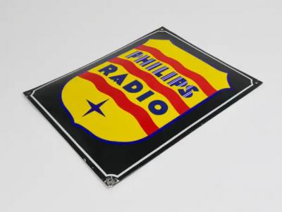  Philips Philips Radio Enamel Advertising Sign Wall Plaque 1930s