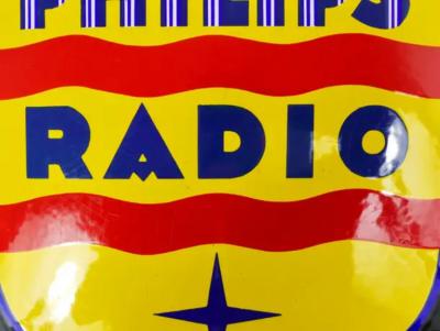  Philips Philips Radio Enamel Advertising Sign Wall Plaque 1930s