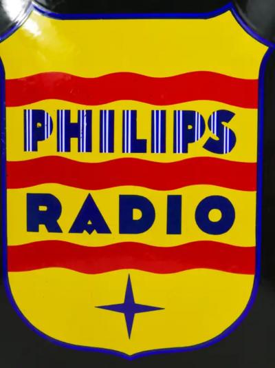  Philips Philips Radio Enamel Advertising Sign Wall Plaque 1930s