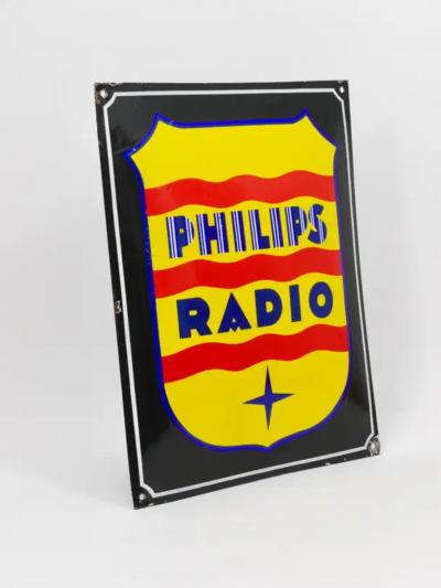 Philips Philips Radio Enamel Advertising Sign Wall Plaque 1930s