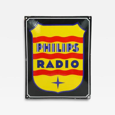  Philips Philips Radio Enamel Advertising Sign Wall Plaque 1930s